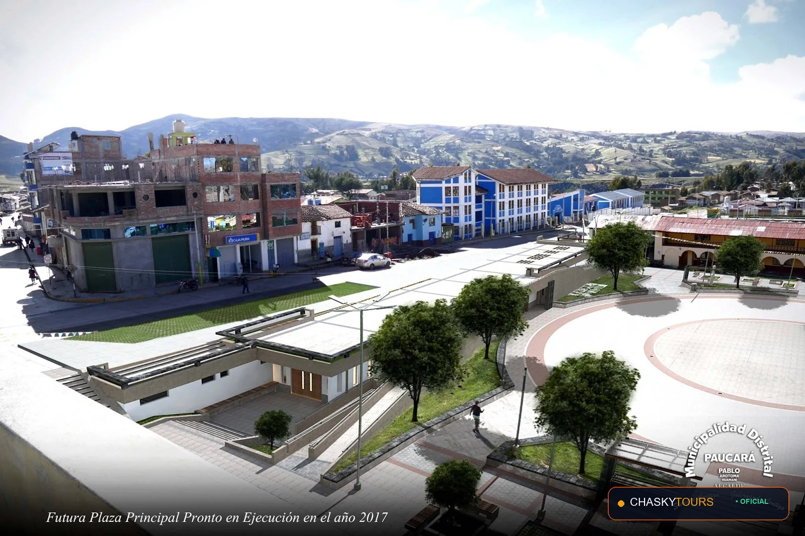 Plaza Mayor y Templo Matriz de Paucara